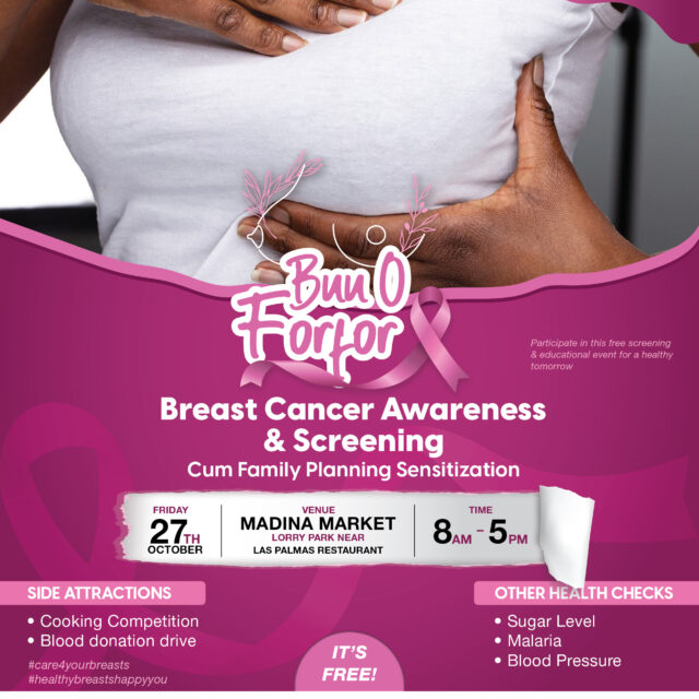 MYO BUU O FORFOR BREAST CANCER AWARENESS, SCREENING & FAMILY PLANNING SENSITISATION EVENT.
